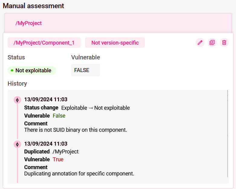 Stack of annotations
